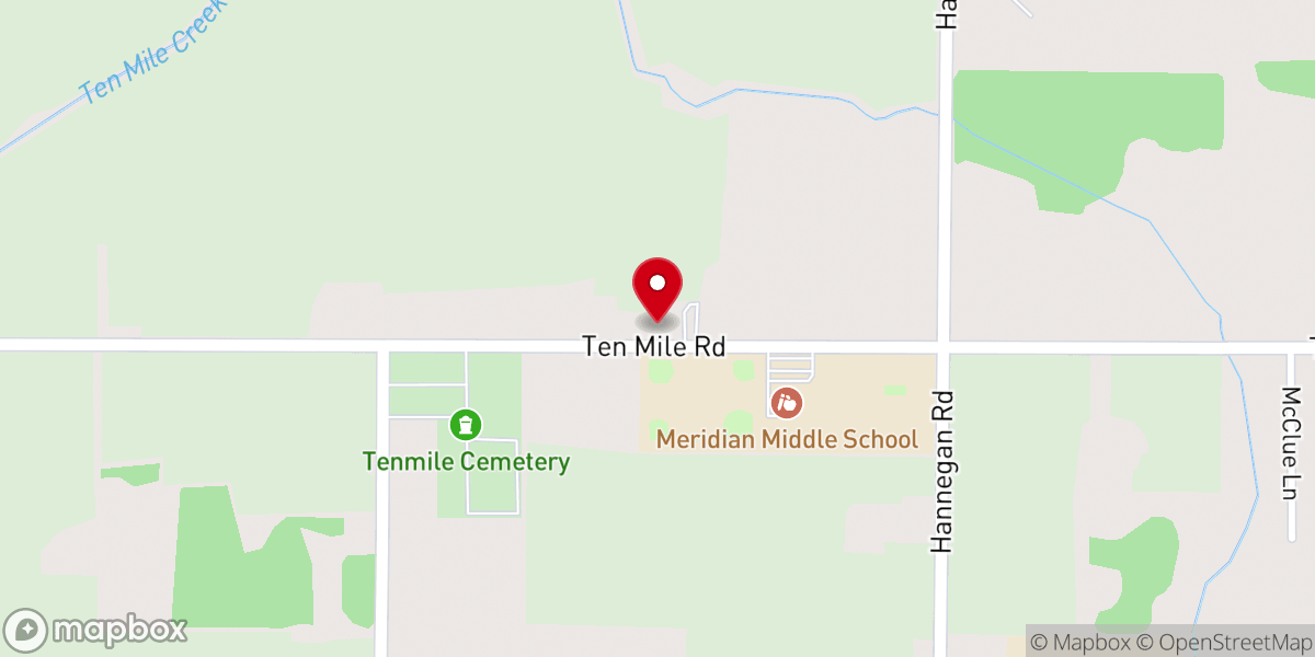 Map showing location of Historic 1915 Ten Mile Chapel