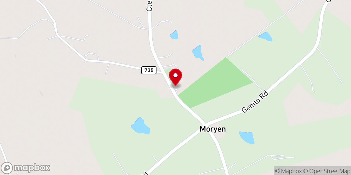 Map showing location of Little Union Baptist Church