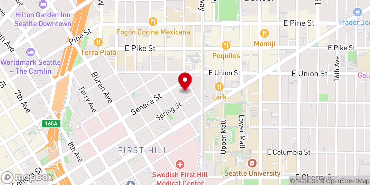 Map showing location of Seattle First Baptist Church