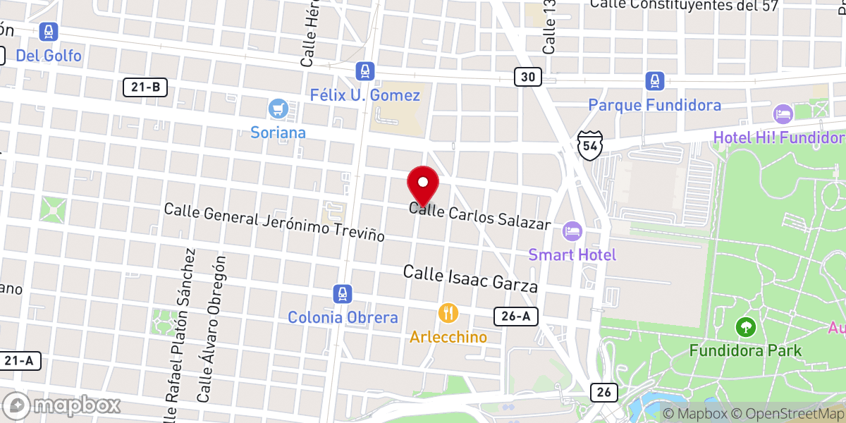 Map showing location of Iglesia Evangélica Cristiana Espiritual Oficinas Generales