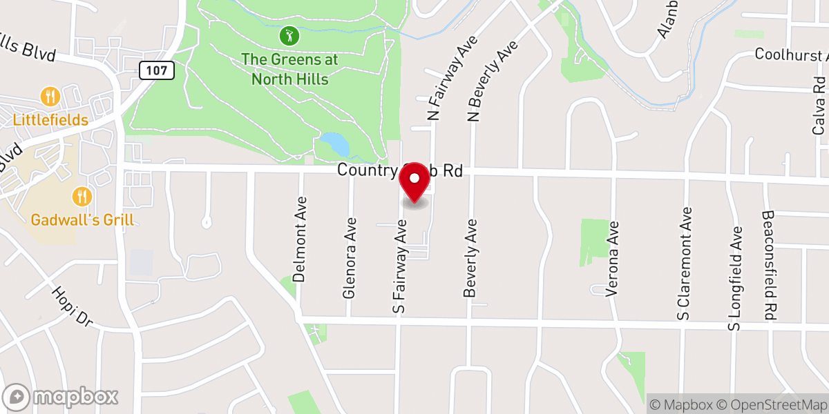 Map showing location of First Baptist Church of Sherwood