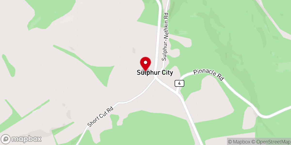 Map showing location of Sulphur City Church