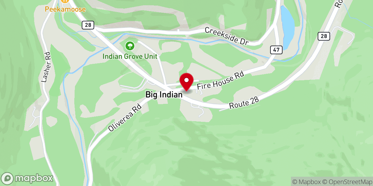 Map showing location of Big Indian Oliverea Fire District