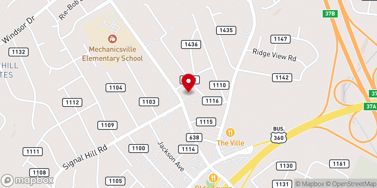 Map showing location of Mechanicsville United Methodist