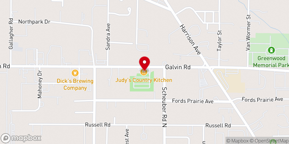 Map showing location of Judy's Country Kitchen