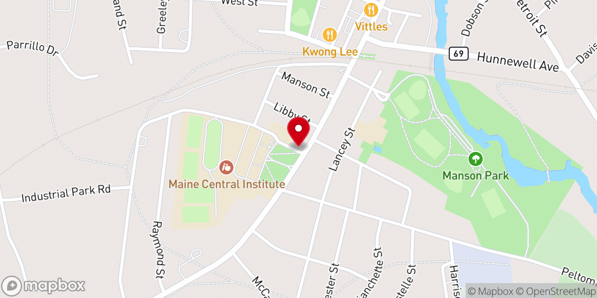 Map showing location of First Baptist Church