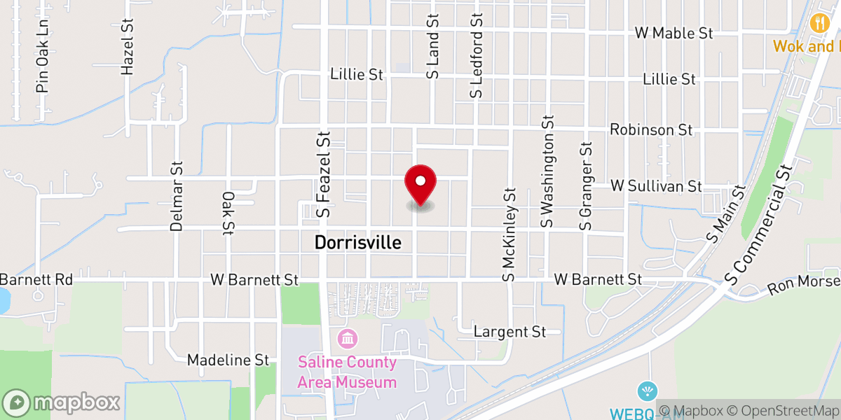 Map showing location of Dorrisville Social Brethren Church