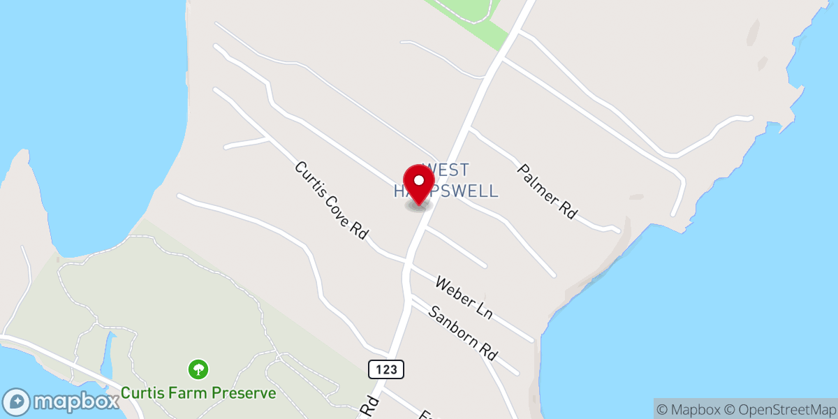 Map showing location of West Harpswell Baptist Church