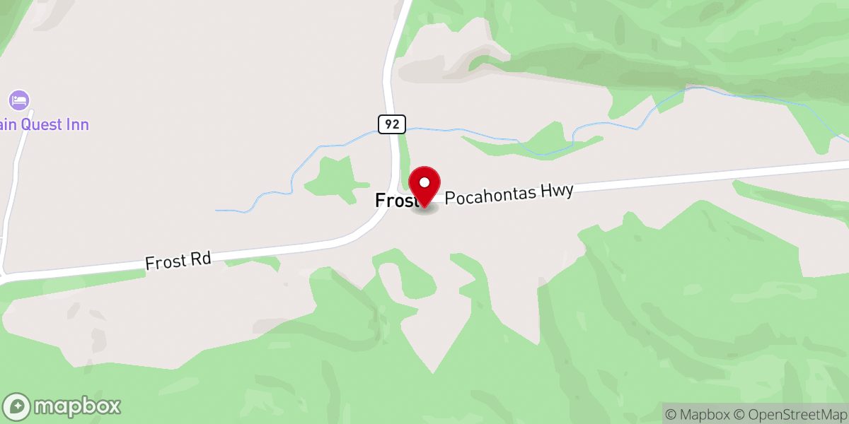Map showing location of Frost United Methodist Church