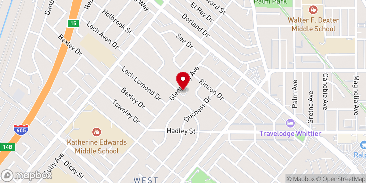 Map showing location of Woven in Faith: Whittier Presbyterian & Salem Lutheran Churches