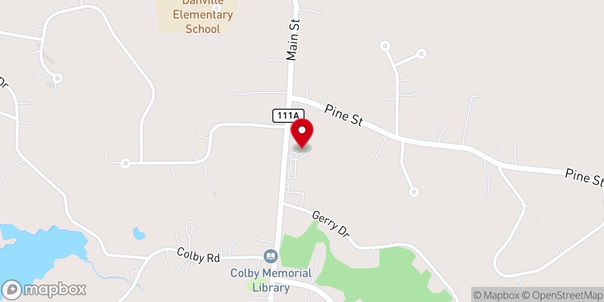 Map showing location of Danville Baptist Church