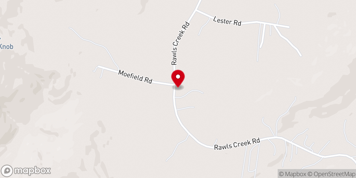 Map showing location of Rawls Creek Church