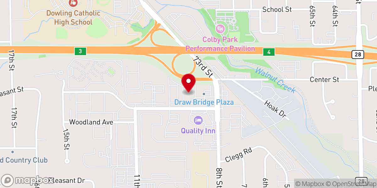 Map showing location of Point of Grace Church