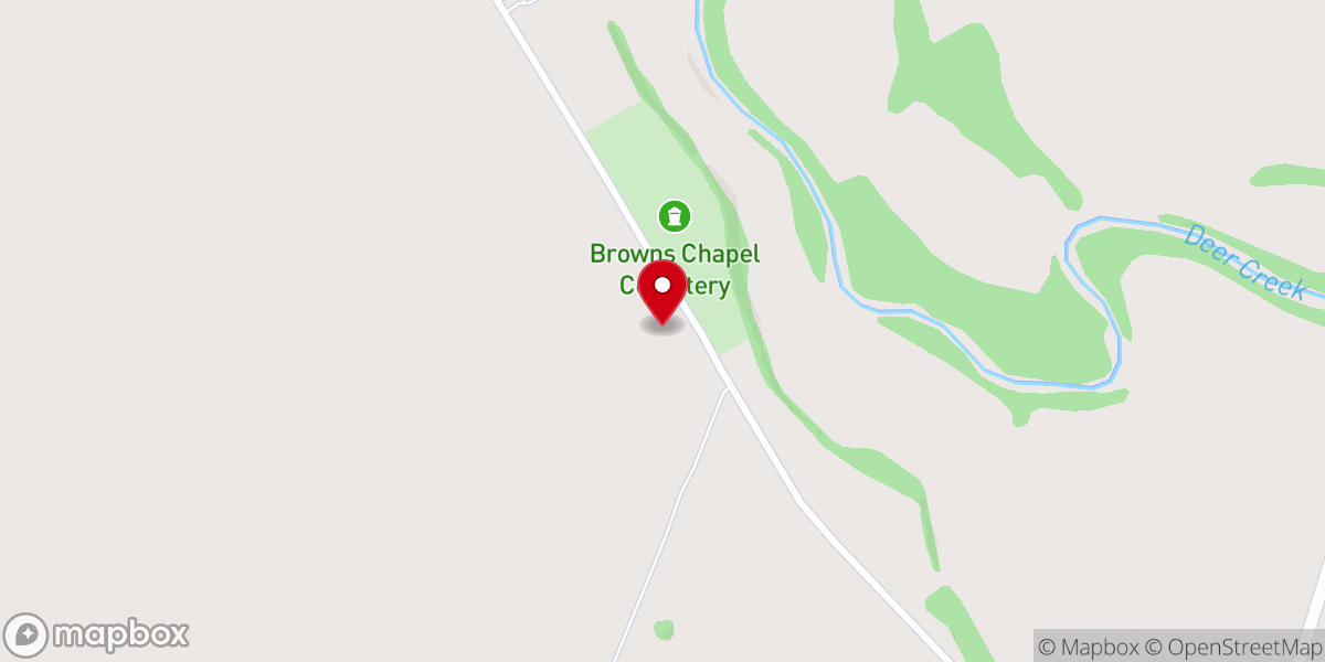 Map showing location of Browns Chapel