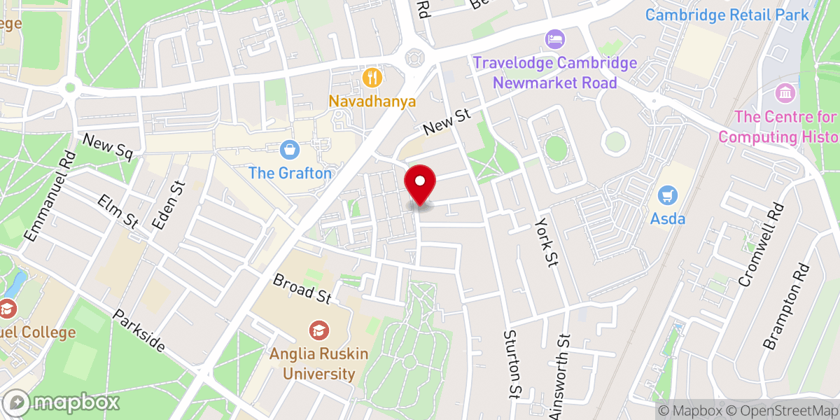 Map showing location of St Matthew's Church