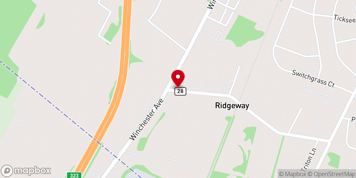 Map showing location of Ridgeway Church Hall