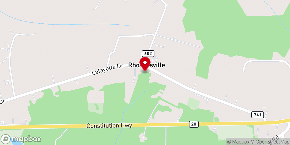 Map showing location of Rhoadesville