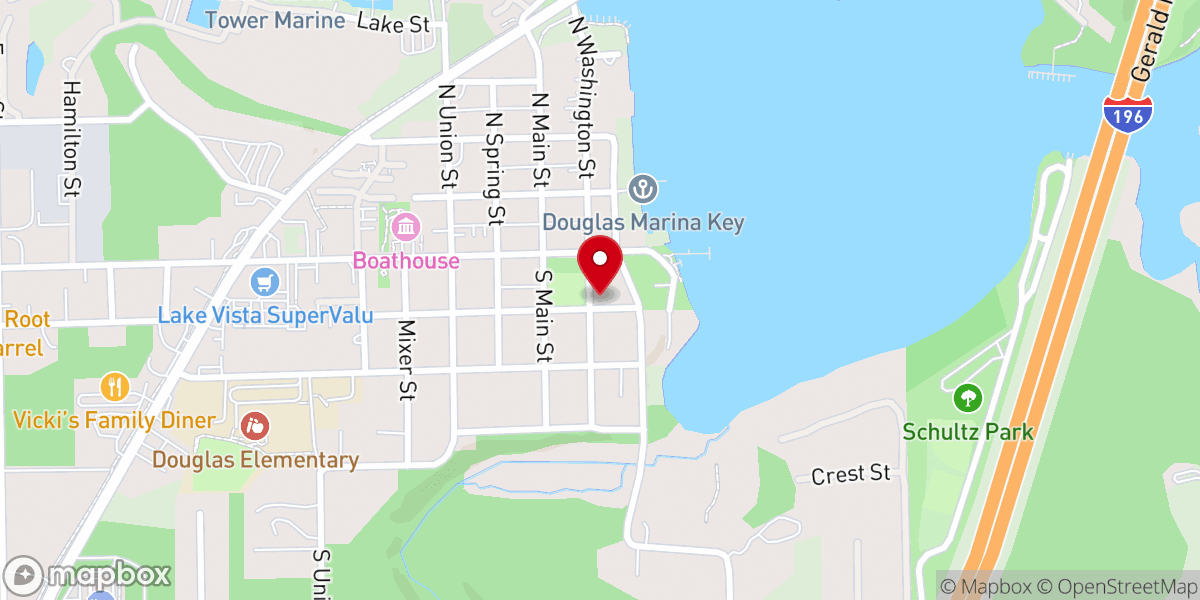 Map showing location of Unity Church on the Lakeshore