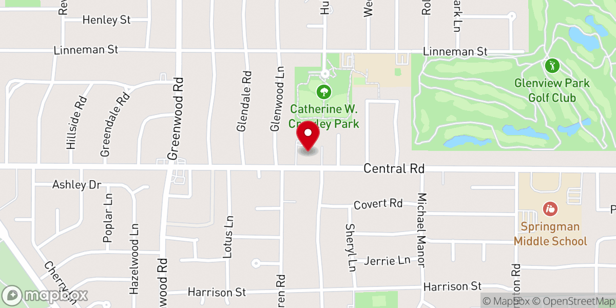 Map showing location of Glenview Presbyterian Church