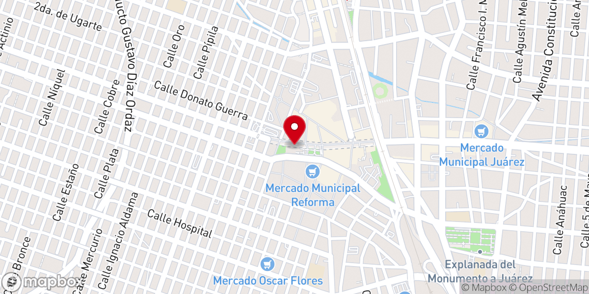 Map showing location of Catedral de Nuestra Señora de Guadalupe