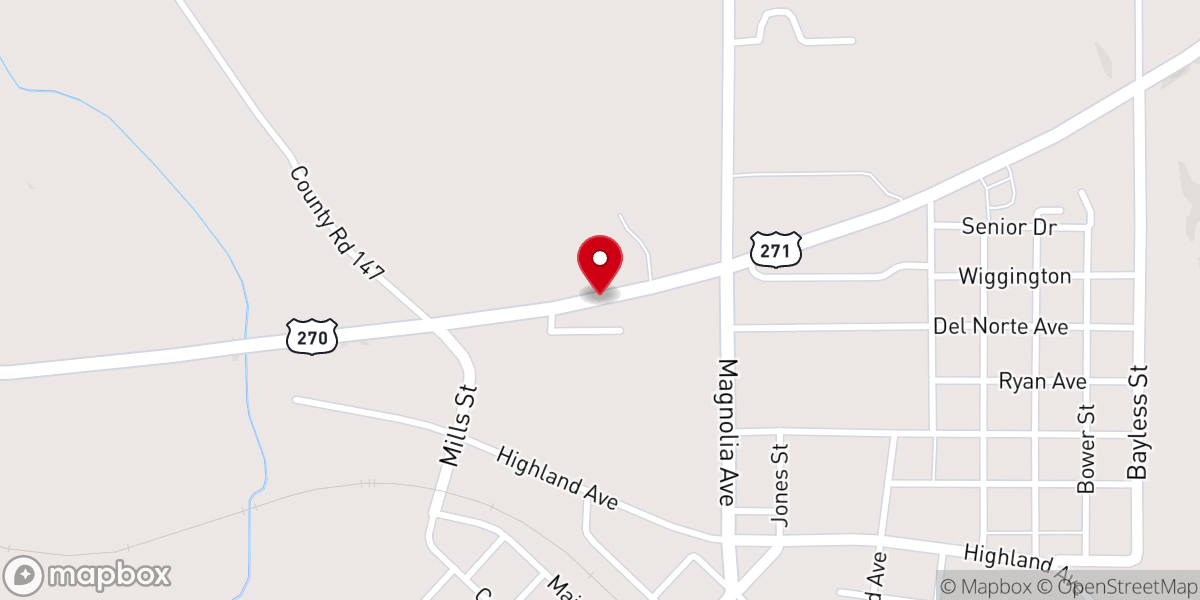 Map showing location of Simple Simon's Pizza