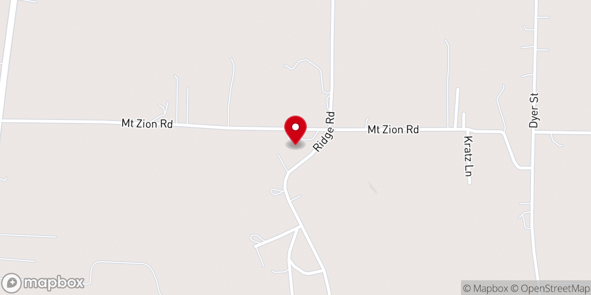 Map showing location of West Mount Zion Church