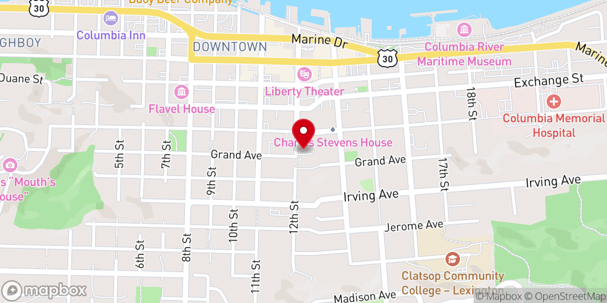 Map showing location of Astoria Church of Christ