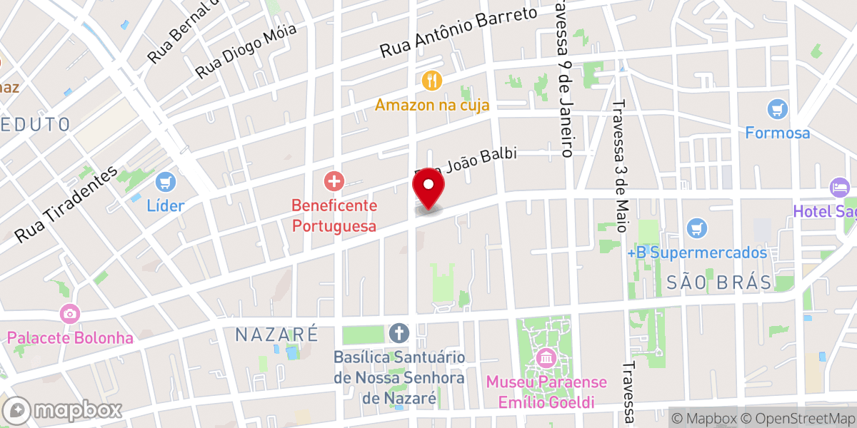 Map showing location of Assembleia de Deus em Belém