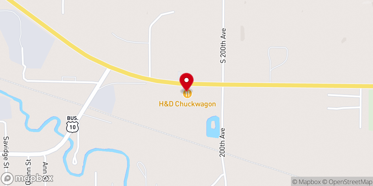 Map showing location of H & D Chuckwagon