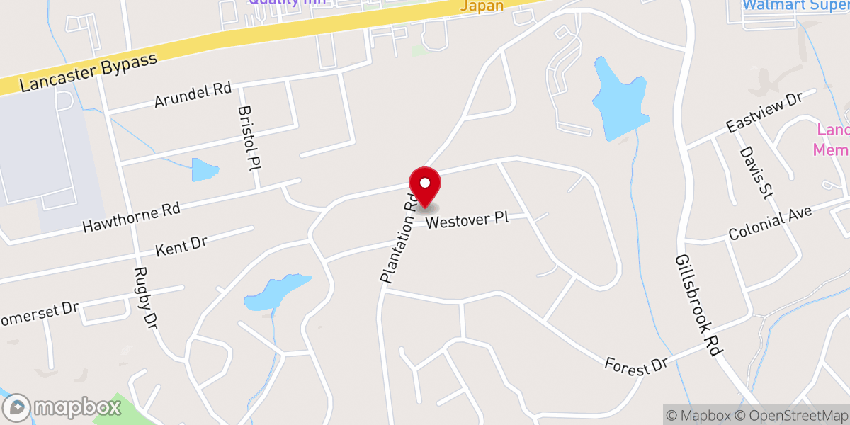 Map showing location of lancaster sc first baptist church