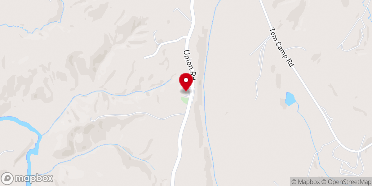 Map showing location of West Point Baptist Church