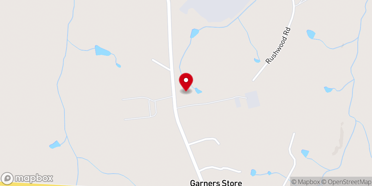 Map showing location of Crossroads Baptist Church