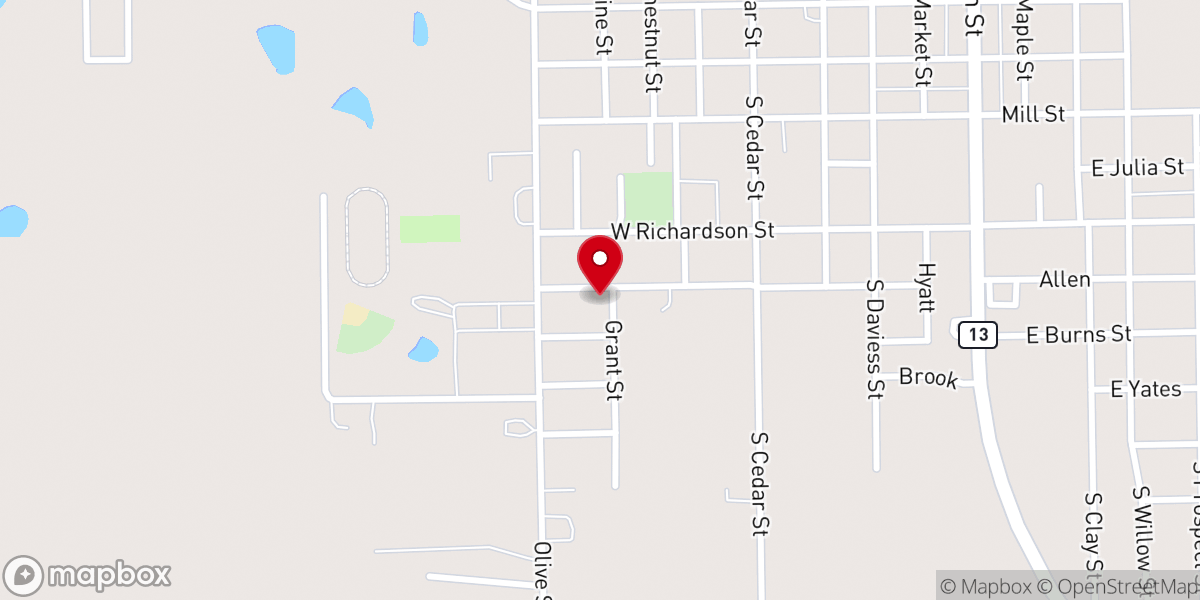 Map showing location of Baptist Parsonage
