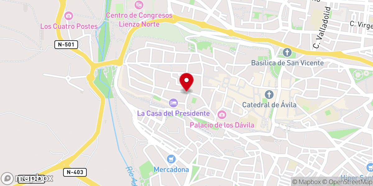 Map showing location of Portada antiguo hospital de Santa Escolástica