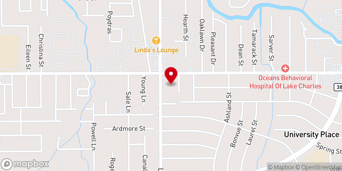 Map showing location of University Baptist Church