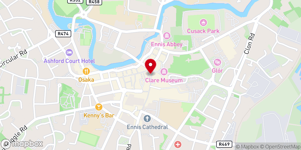 Map showing location of Supermac's Ennis
