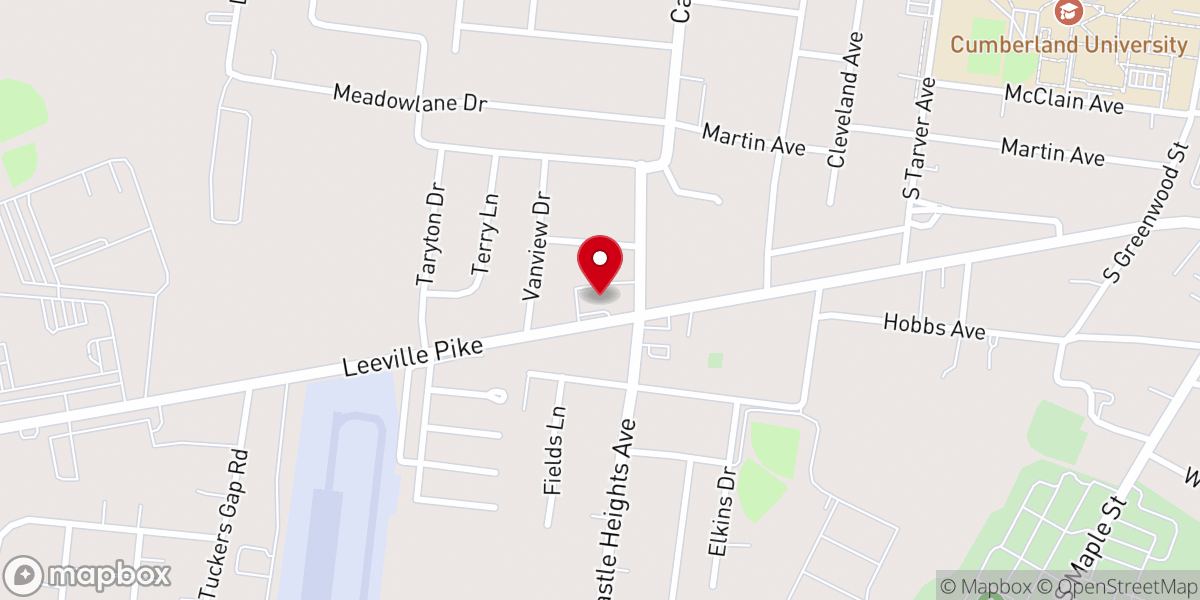 Map showing location of Cumberland Presbyterian Church