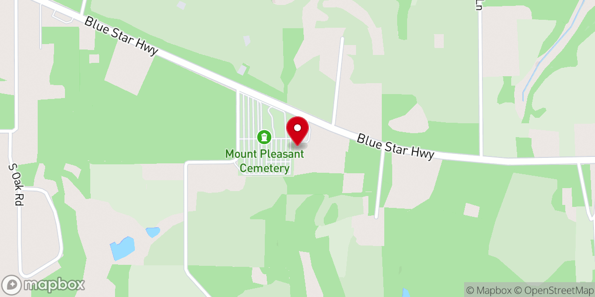 Map showing location of Mt. Pleasant Methodist Church