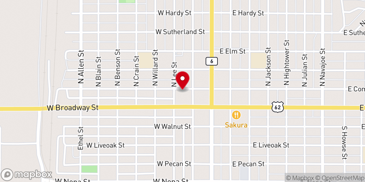 Map showing location of The Altus Times