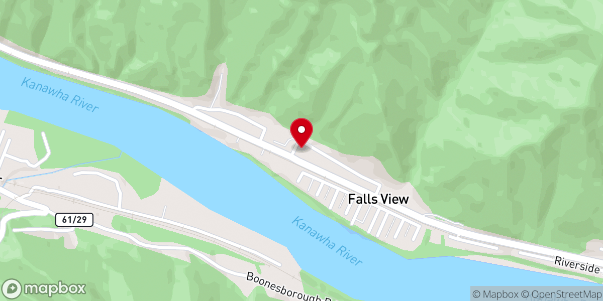 Map showing location of Falls View Presbyterian Church