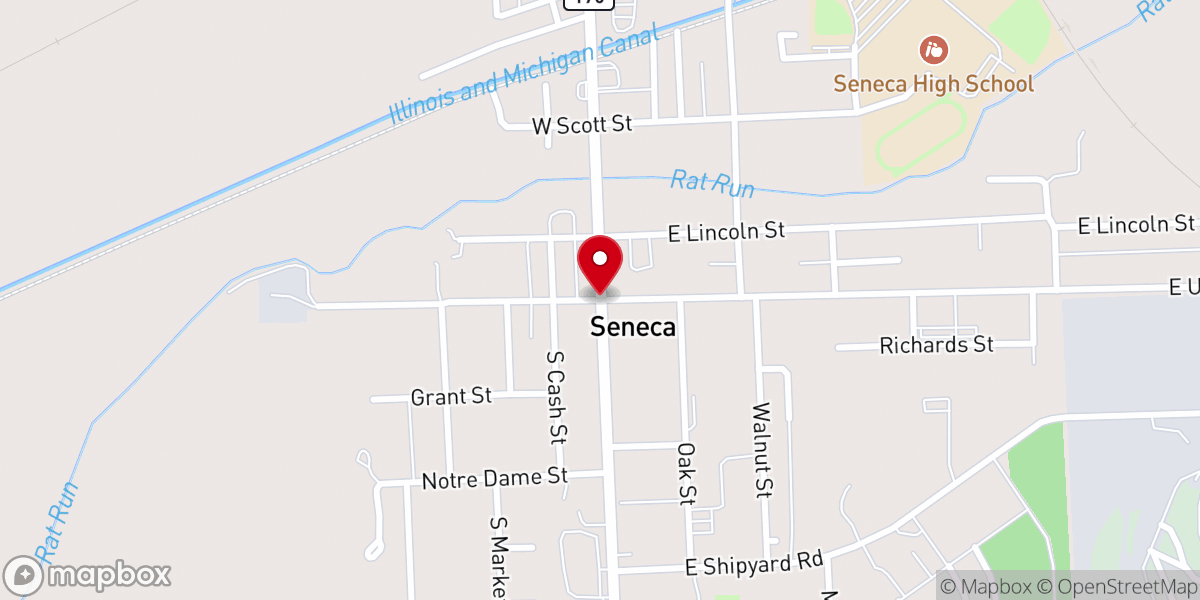 Map showing location of Seneca