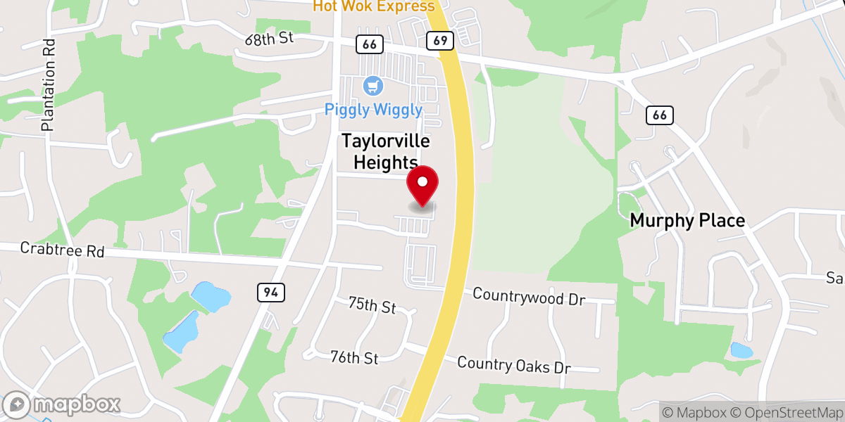 Map showing location of Taylorville Baptist Church