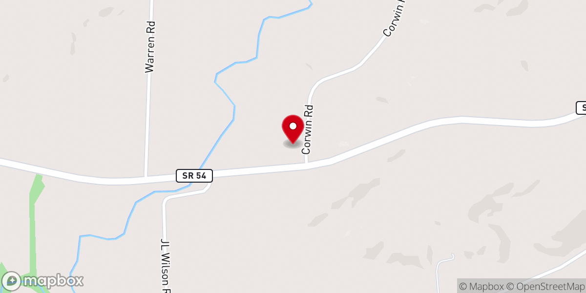 Map showing location of Victory Baptist Church