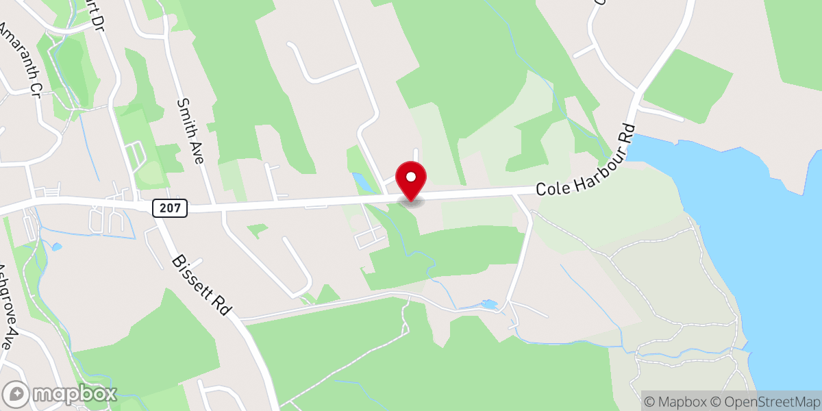 Map showing location of Cole Harbour Meeting House