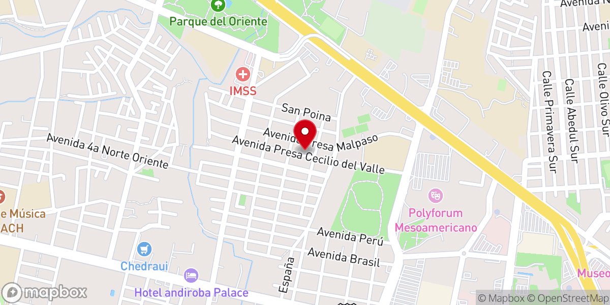 Map showing location of Casa de Oración Tuxtla