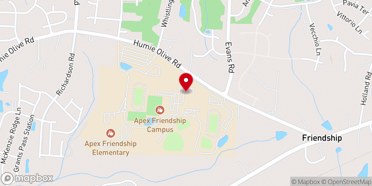 Map showing location of Antioch Community Church Apex