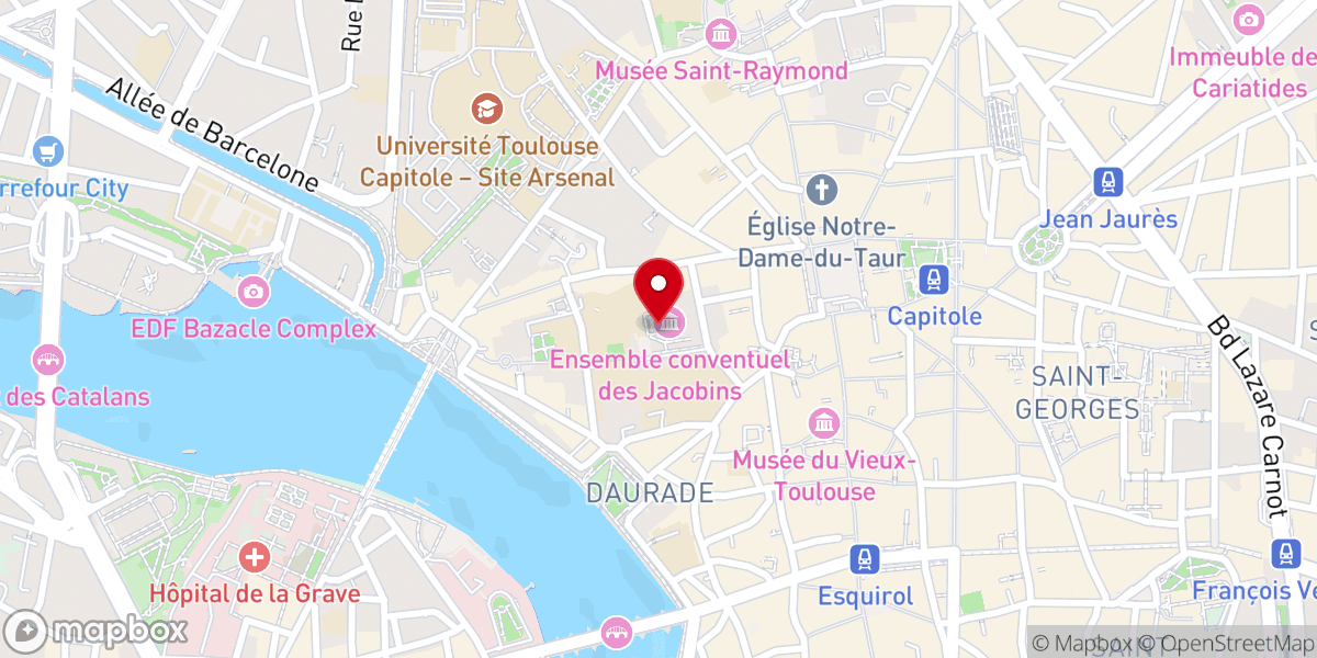 Map showing location of Cloître des Jacobins