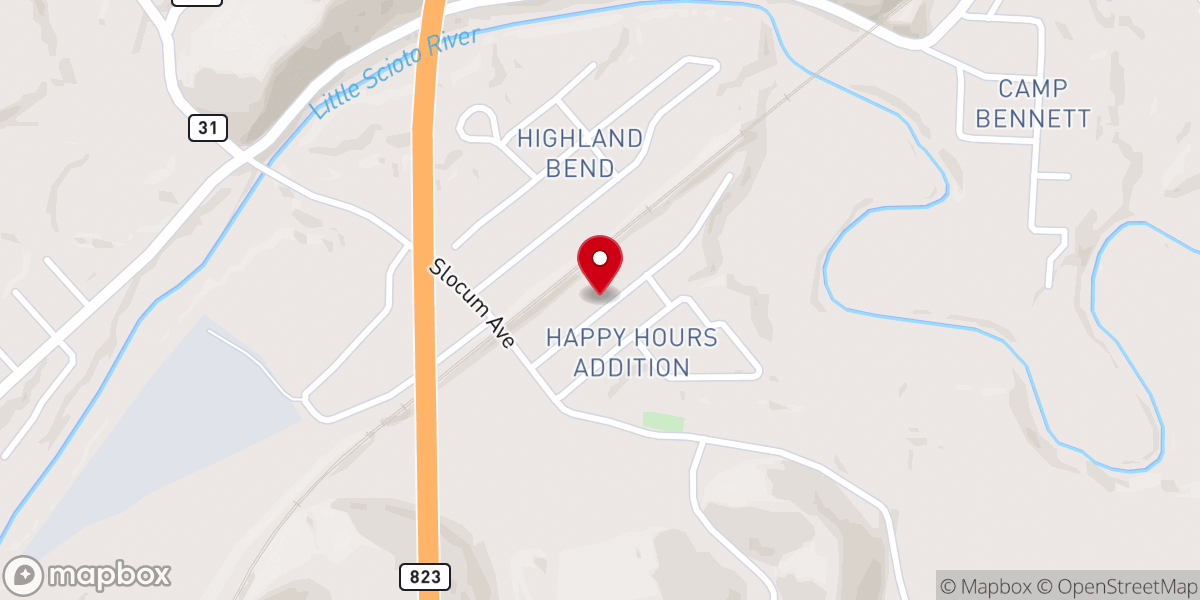 Map showing location of Pentecostal Victory Chapel