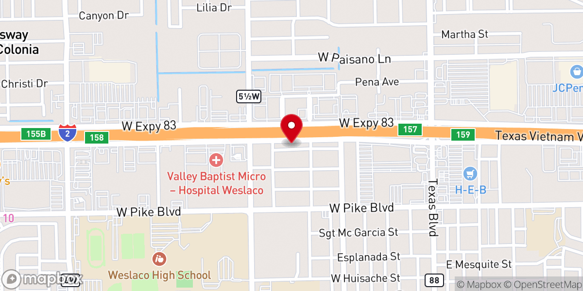 Map showing location of Rio Grande Valley Baptist Association