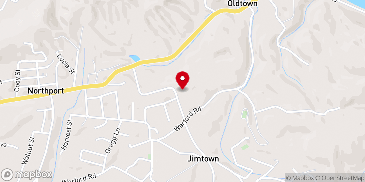 Map showing location of First Free Will Baptist Church